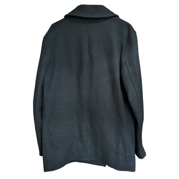 J.Crew Men’s Wool Blend Peacoat Black Size L Classic Double-Breasted Coat - Picture 3 of 5